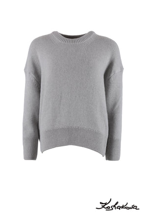Cashmere-Blend Oversize Sweater In Light-Grey Color