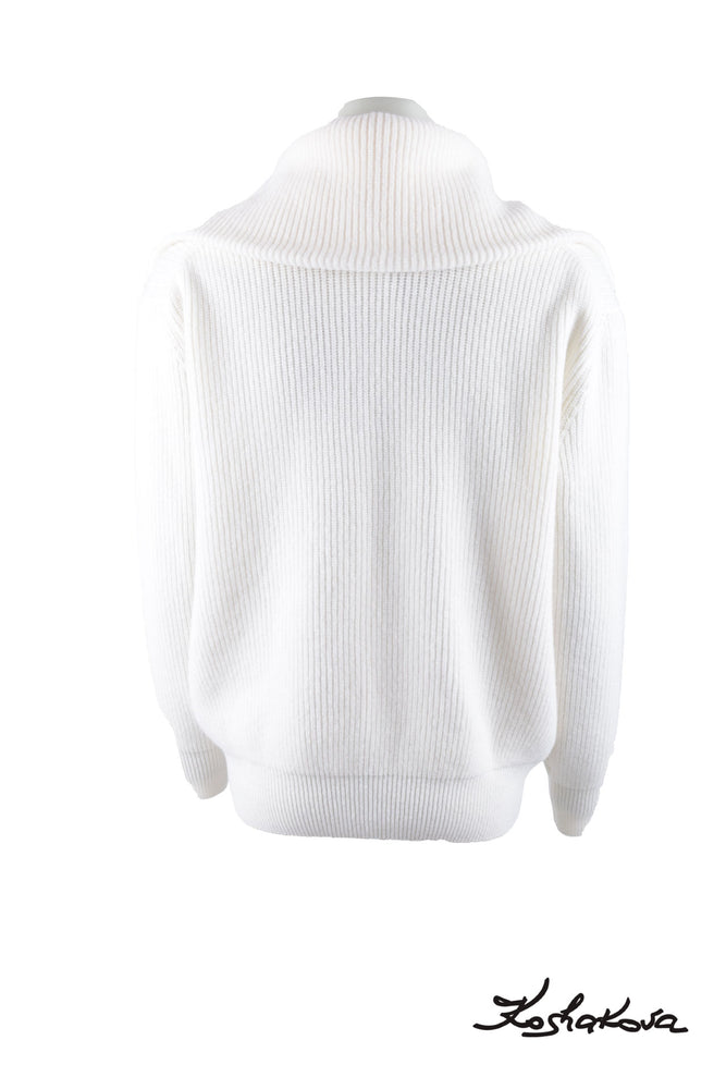 Polo White Sweater With A Zip